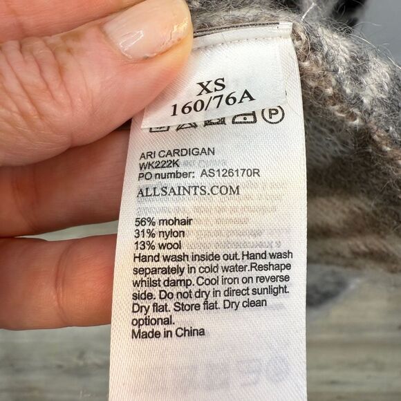 AllSaints Ari Leopard Mohair Cardigan Size XS - Picture 6 of 6